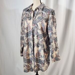 Chico's Multicolor Paisley Blouse Size 3